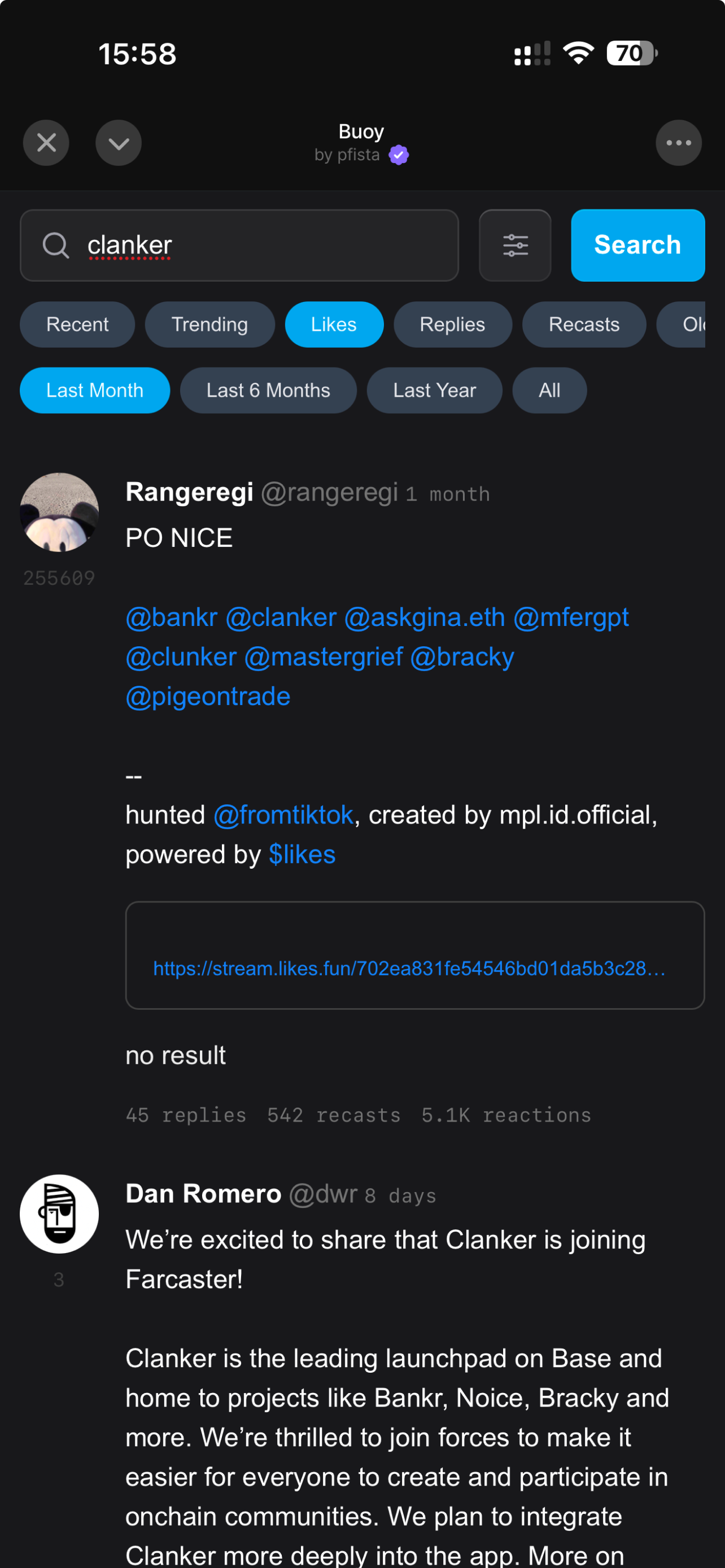 Buoy - Search Farcaster - Farcaster Mini Apps screenshot