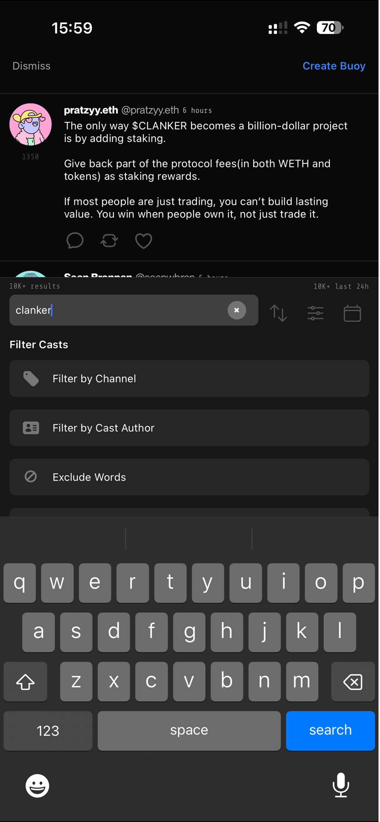 Buoy - Search Farcaster - Farcaster Mini Apps screenshot